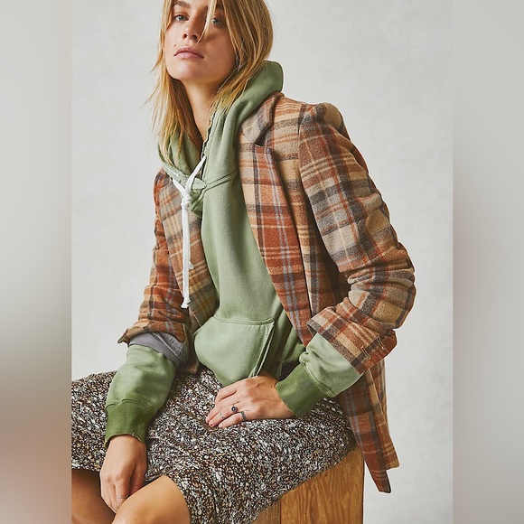 NEW Free People We The Free Zuma Hooded Sweatshirt In Sea Serpent Green - Picture 4 of 13